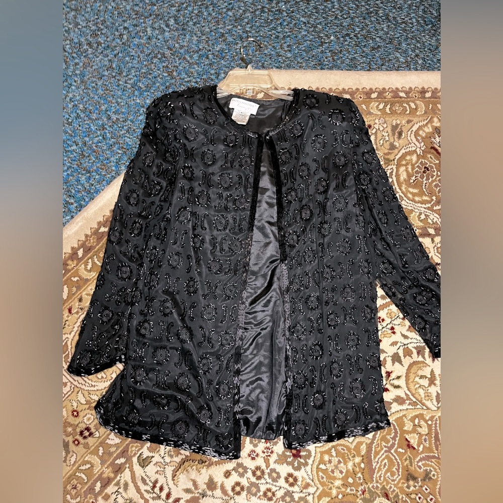 Papell boutique evening‎ beaded jacket size large